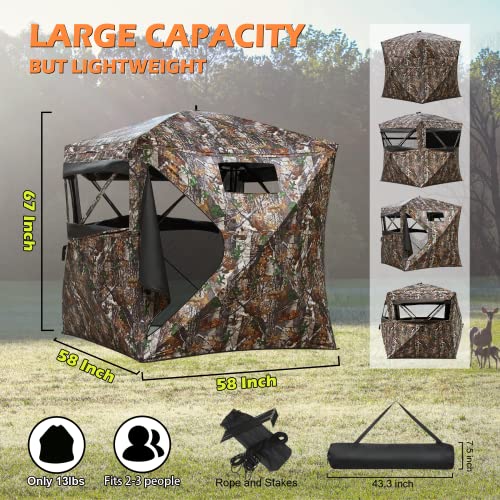 3 Person Hunting Blind with 270 Degree Visibility