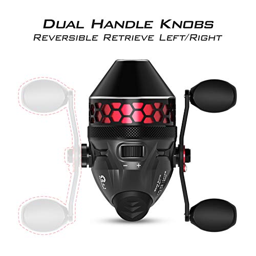 KastKing Brutus Spincast, Reversible Handle for Casting