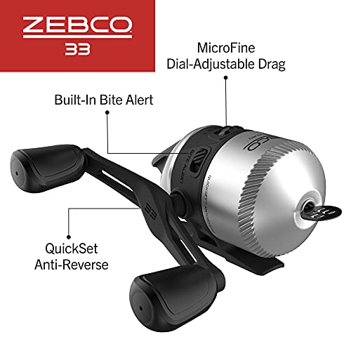 Zebco 33 Micro Spincast Fishing Reel, Bite Alert, Durable