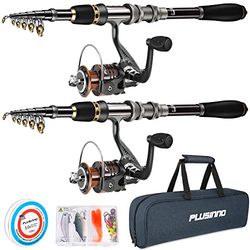 PLUSINNO Telescopic Fishing Rod and Reel Combo Set