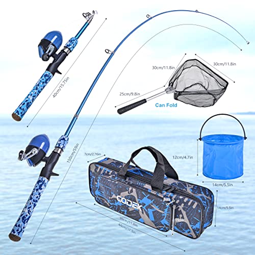 CODEK Kids Fishing Pole Set with Full Starter Kits
