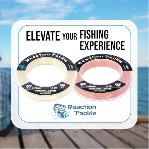 Reaction Tackle Fluorocarbon Fishing Leader Line, Pink 10LB