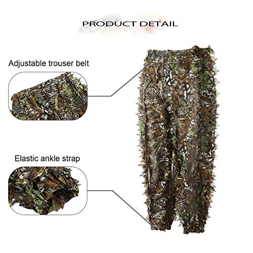 EAmber Ghillie Suit 3D Leaf Camo Lightweight Coveralls