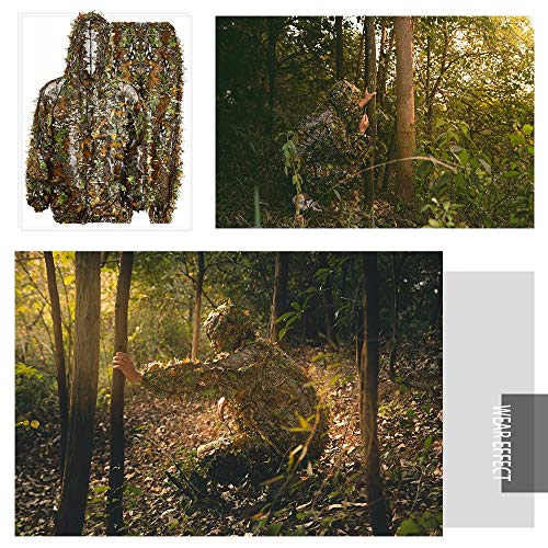 EAmber Ghillie Suit 3D Leaf Camo Lightweight Coveralls