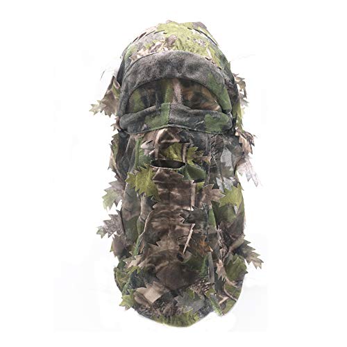 Ghillie Camouflage Leafy Hat 3D Face Mask Headwear
