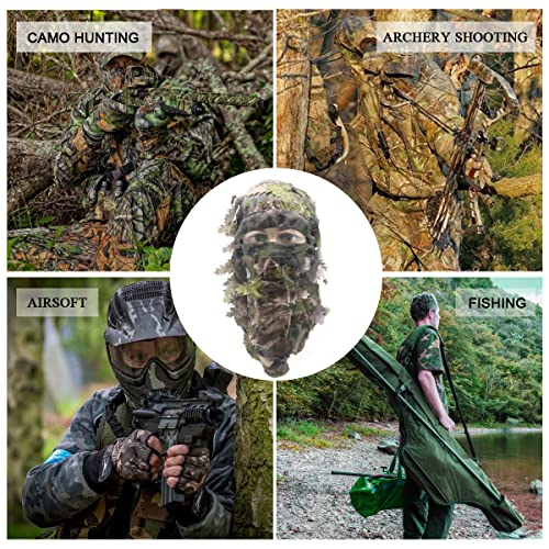 Ghillie Camouflage Leafy Hat 3D Face Mask Headwear