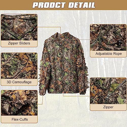 Men's Lightweight Leafy Ghillie Suit for Jungle Hunting