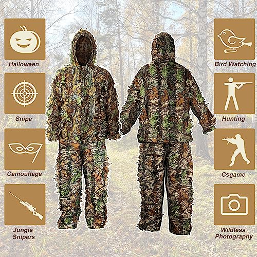 Men's Lightweight Leafy Ghillie Suit for Jungle Hunting