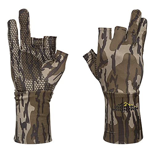 North Mountain Gear Camo Fingerless Hunting Gloves - Mossy Oak