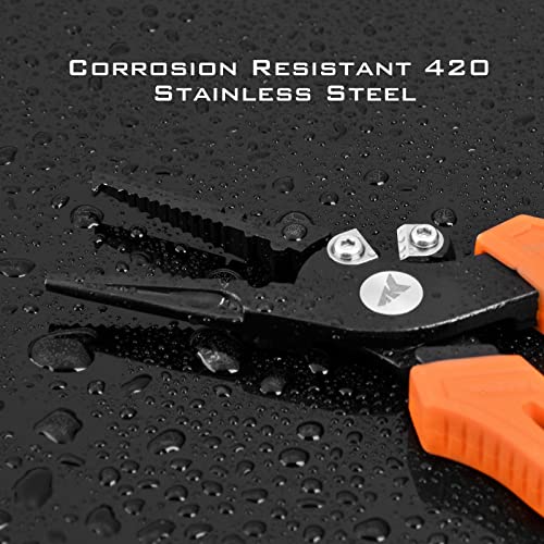 KastKing Fishing Pliers & Lip Gripper Set, Orange