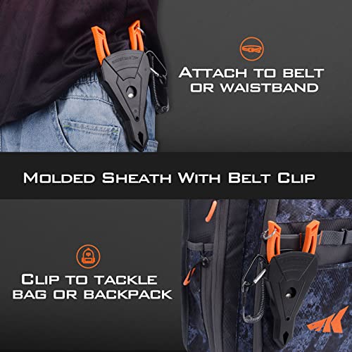 KastKing Fishing Pliers & Lip Gripper Set, Orange