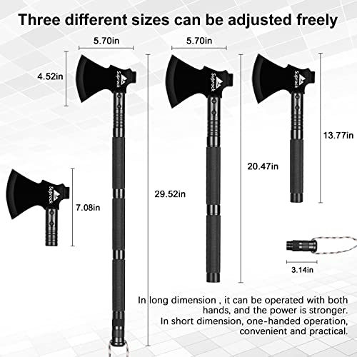 Suprock Survival Shovel High Carbon Steel Tactical Shovel Axe Folding Entrenching Tool Camping Hiking Shovel Carrying Pouch Car Emergency Survival Gear