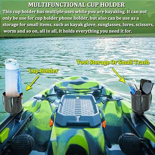 Kayak Cup Holder with Fishing Tool and Lure Storage