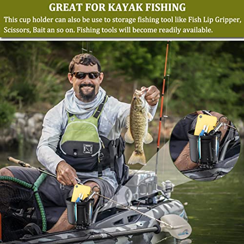 Kayak Cup Holder with Fishing Tool and Lure Storage