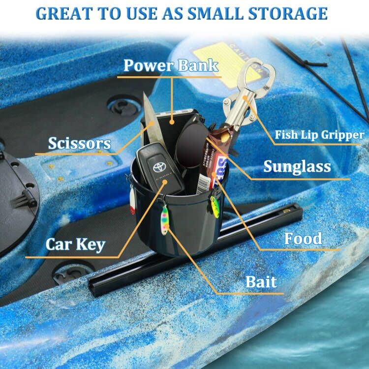 Kayak Cup Holder with Fishing Tool and Lure Storage