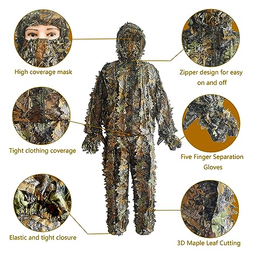 Leafy Camo Ghillie Suit for Turkey Hunting, Outdoor Game