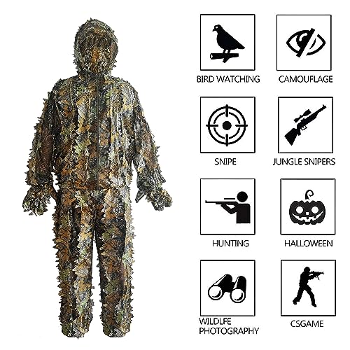Leafy Camo Ghillie Suit for Turkey Hunting, Outdoor Game