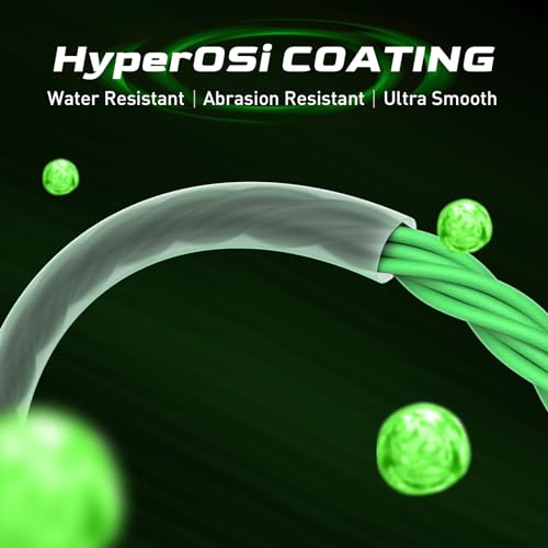 Ultra-Strong Braided Fishing Line, HyperOSi Coating, Water & Abrasion Resistant