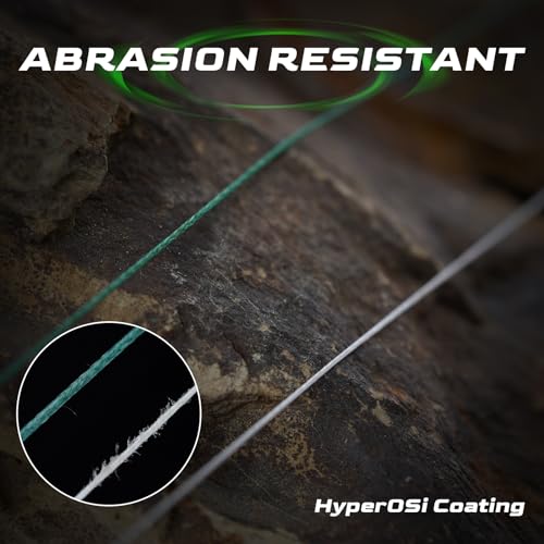 Ultra-Strong Braided Fishing Line, HyperOSi Coating, Water & Abrasion Resistant