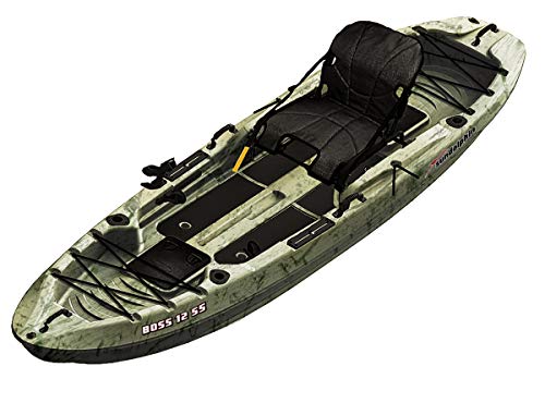 Sun Dolphin Boss SS Angler Kayak, Grass Camo, 12.3ft