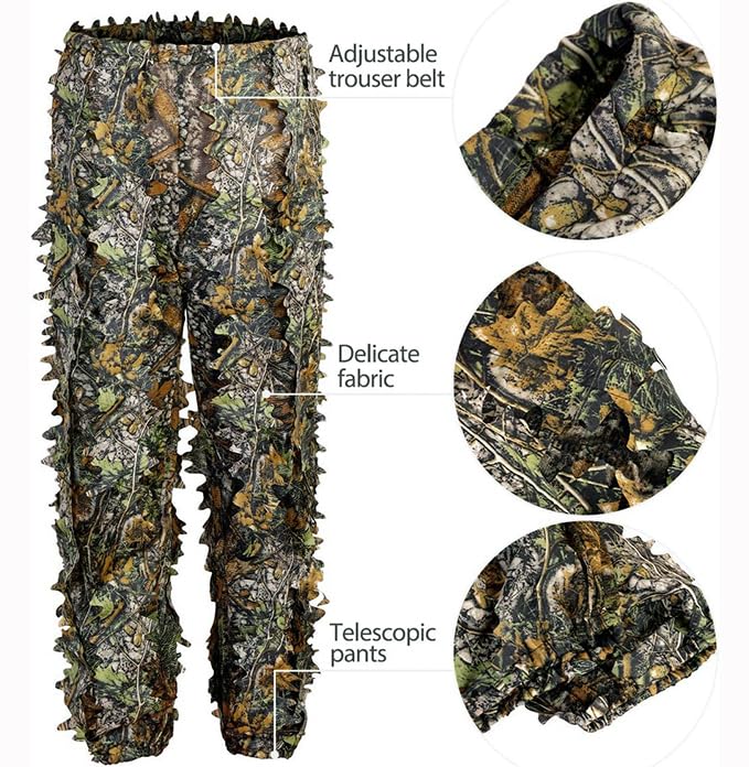 SCYLFEHDP Ghillie Suit 3D Leafy Camo for Men