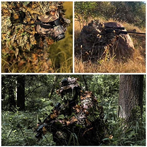 SCYLFEHDP Ghillie Suit 3D Leafy Camo for Men