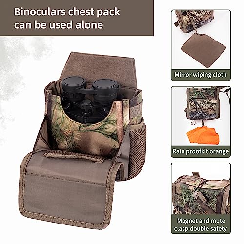 BLISSWILL Hunting Fanny Waist Pack with Harness Pouch, Binocular Harness with Rain Cover,Shoulder-Supported Waist Hunting Backpack for Bow Rifle