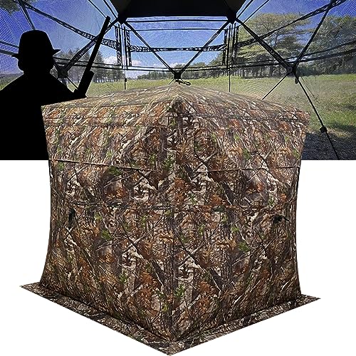 Portable 270-Degree See-Through Hunting Blind for 2-3 People