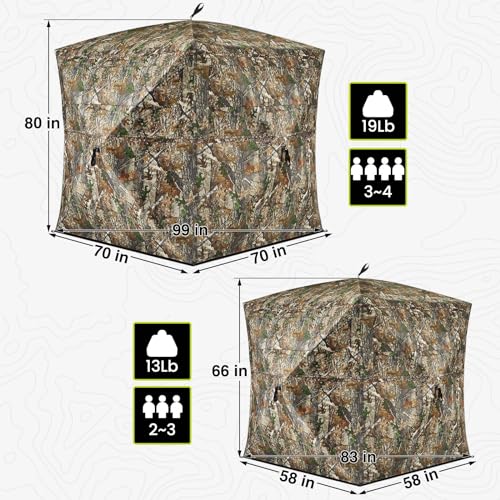TIDEWE Pop Up Hunting Blind for 2-3 People