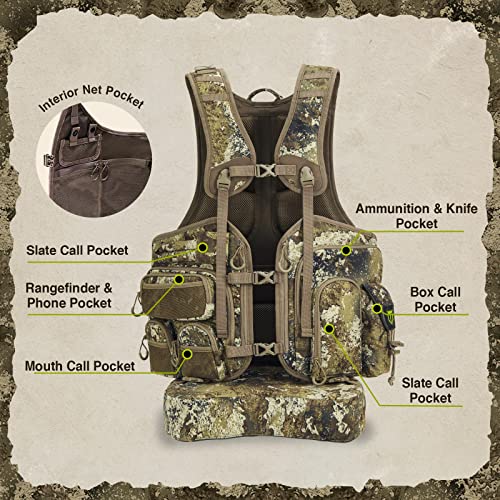 TIDEWE Turkey Vest with Seat Cushion, Game Pouch