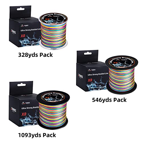 RUNCL Braided Fishing Line - 8 Strand, Abrasion Resistant