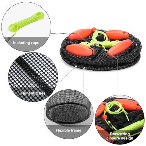 Large Foldable Floating Fish Basket for Live Fish, Collapsible