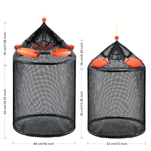 Large Foldable Floating Fish Basket for Live Fish, Collapsible