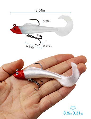 Facikono Bass Jig Soft Swimbait, 6-Pack 6 Colors