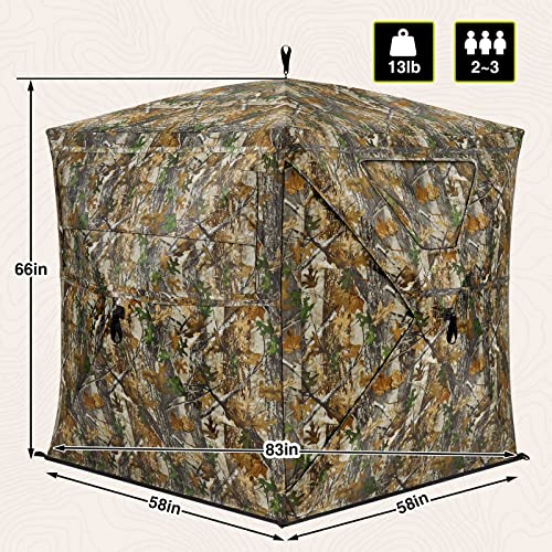 TIDEWE 270°See Through Hunting Blind for 2-3 Persons