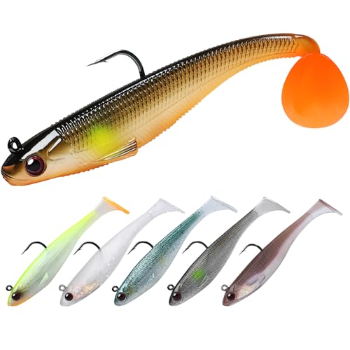 TRUSCEND Bass Trout Jighead Paddle Tail Swimbaits Fishing bait