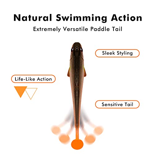 TRUSCEND Bass Trout Jighead Paddle Tail Swimbaits Fishing bait