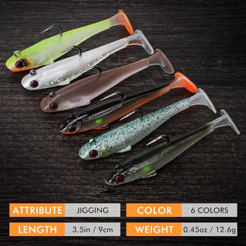 TRUSCEND Bass Trout Jighead Paddle Tail Swimbaits Fishing bait