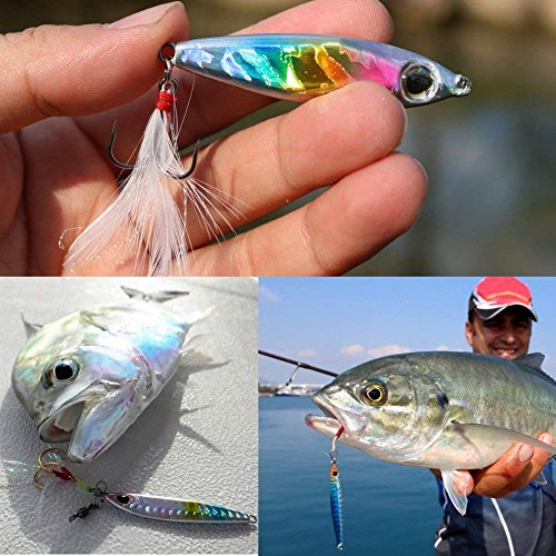 Sougayilang Metal Spoon Jigs Fishing Lures with Treble Hook