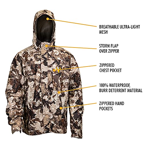 Men's Camo Rain Jacket - Veil Cervidae, Size Medium