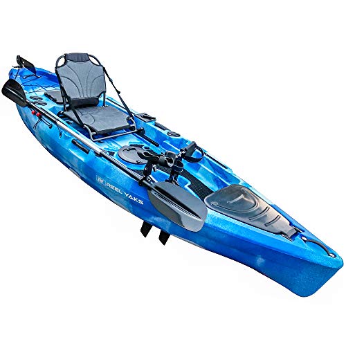 11' Pedal Kayak Fishing Angler | Sit or Stand | 500lbs Capacity | Ocean Lakes Rivers