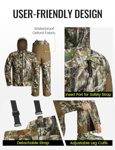 TIDEWE Men's Waterproof Hunting Clothes with Face Mask