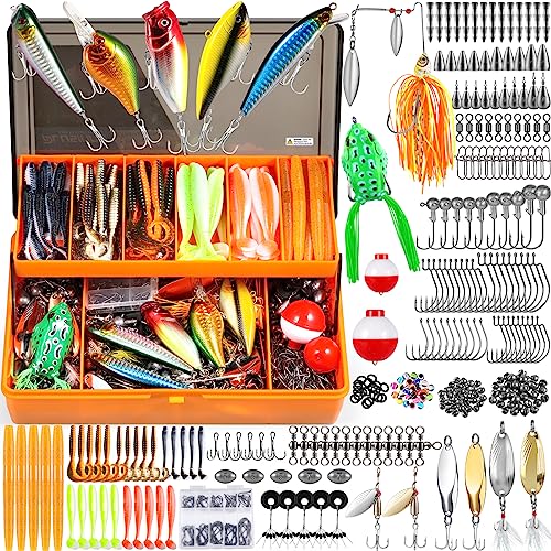 PLUSINNO 404 PCS Fishing Lures in XL Tackle Box