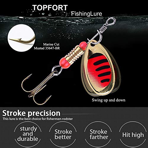 TOPFORT Fishing Spoon Lures Kit with Carry Bag