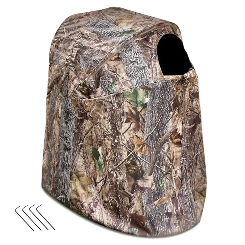 Camouflage Hunting Blind with Chair and See Through Window