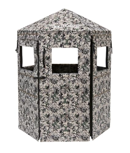 Stealth Camo Ground Blind with Easy Assembly & Windows