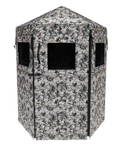 Stealth Camo Ground Blind with Easy Assembly & Windows