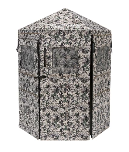 Stealth Camo Ground Blind with Easy Assembly & Windows