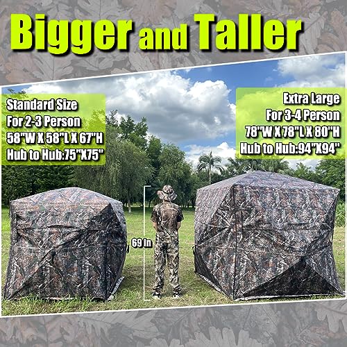 Extra Large Tall 360 Degree See Through Hunting Blind