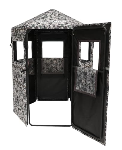 Stealth Camo Ground Blind with Easy Assembly & Windows